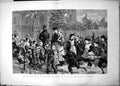 Old Antique Print Open Spaces London Children At Play Temple Gardens 1883 19th
