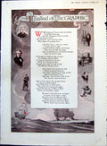 Old Print Ballad Graphic Over Fifty Years Changes Ships Kings Queens 1919 20th