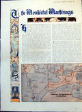 Old Antique Print Wonderful Wanderings Father Christmas Map Routes 1916 20th