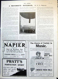 Antique Print Continental Balloon No 1. Adverts Music Rolls Fireplace 1910