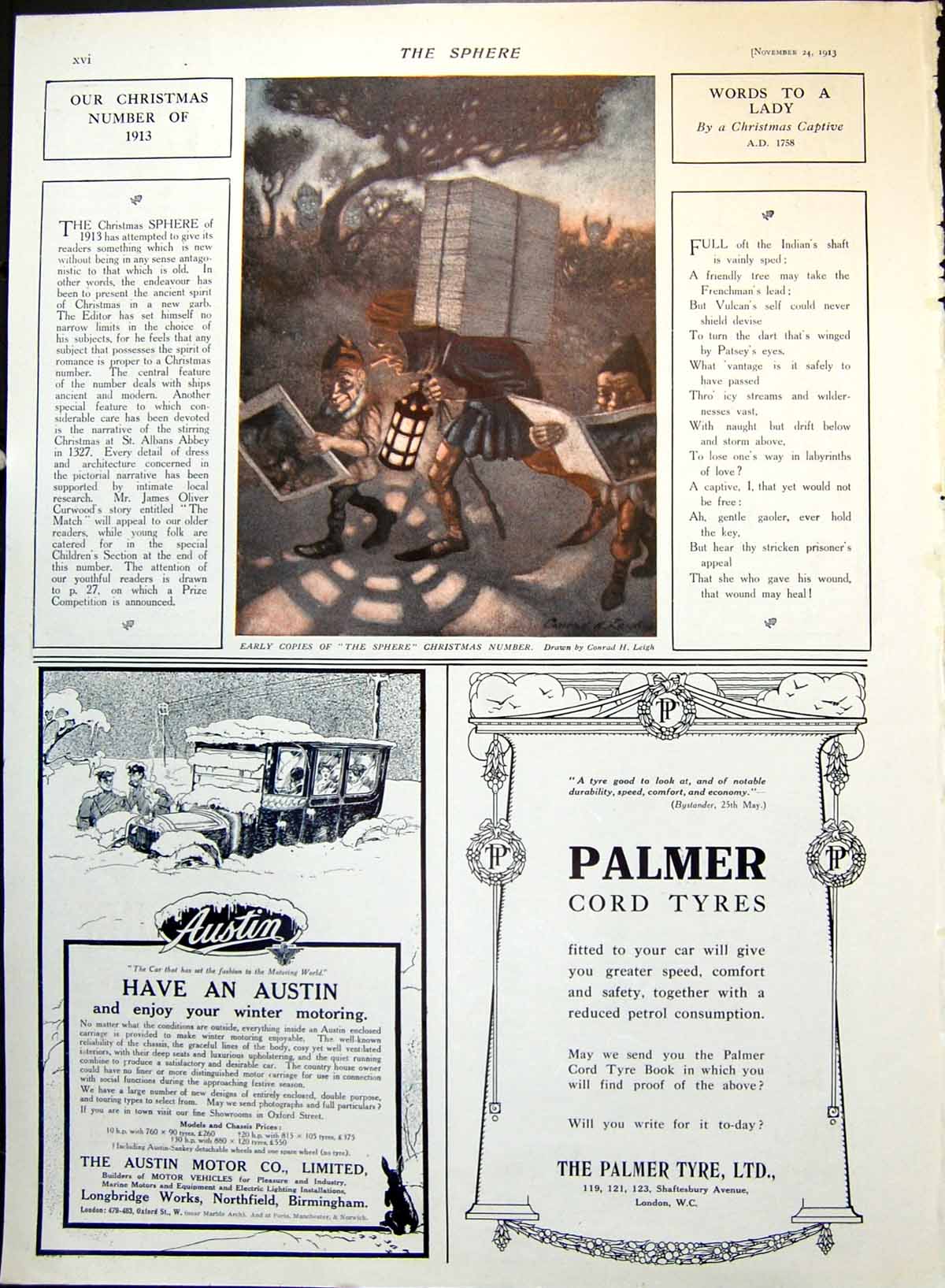 Old Early Copies Sphere Christmas Number U.K. Teas Advert Ladies 1913 20th