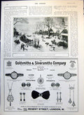 Old Antique Print Christmas In Holland Snowscene Adverts Lemco Nurse 1913 20th