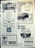 Antique Print Vauxhall Car Sunbeam Adverts Britannic Watch Waterproofs 1916