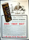 Antique Print Eno'S Fruit Salt Colour Advert Gsmith Silversmith Gifts 1916 20th