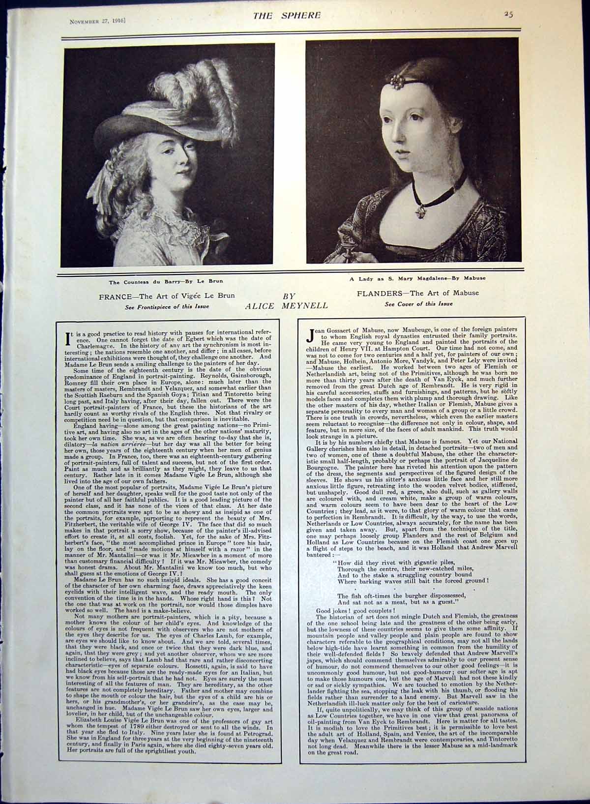 Old Print Countess Du Barry S. Mary Magdalene Deserted Barn Pattison 1916 20th
