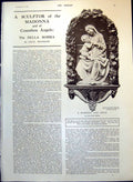Antique Old Print Madonna And Child Luca Della Robbia Song Mine-Sweepers 1916