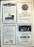 Antique Old Print Austin Motor Company Sunbeam Car Adverts Benger'S Food 1915