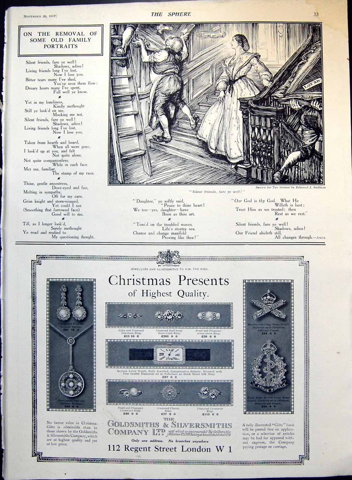 Antique Print Removal Family Portraits From House For Sale Oxo Advert 1917 20th