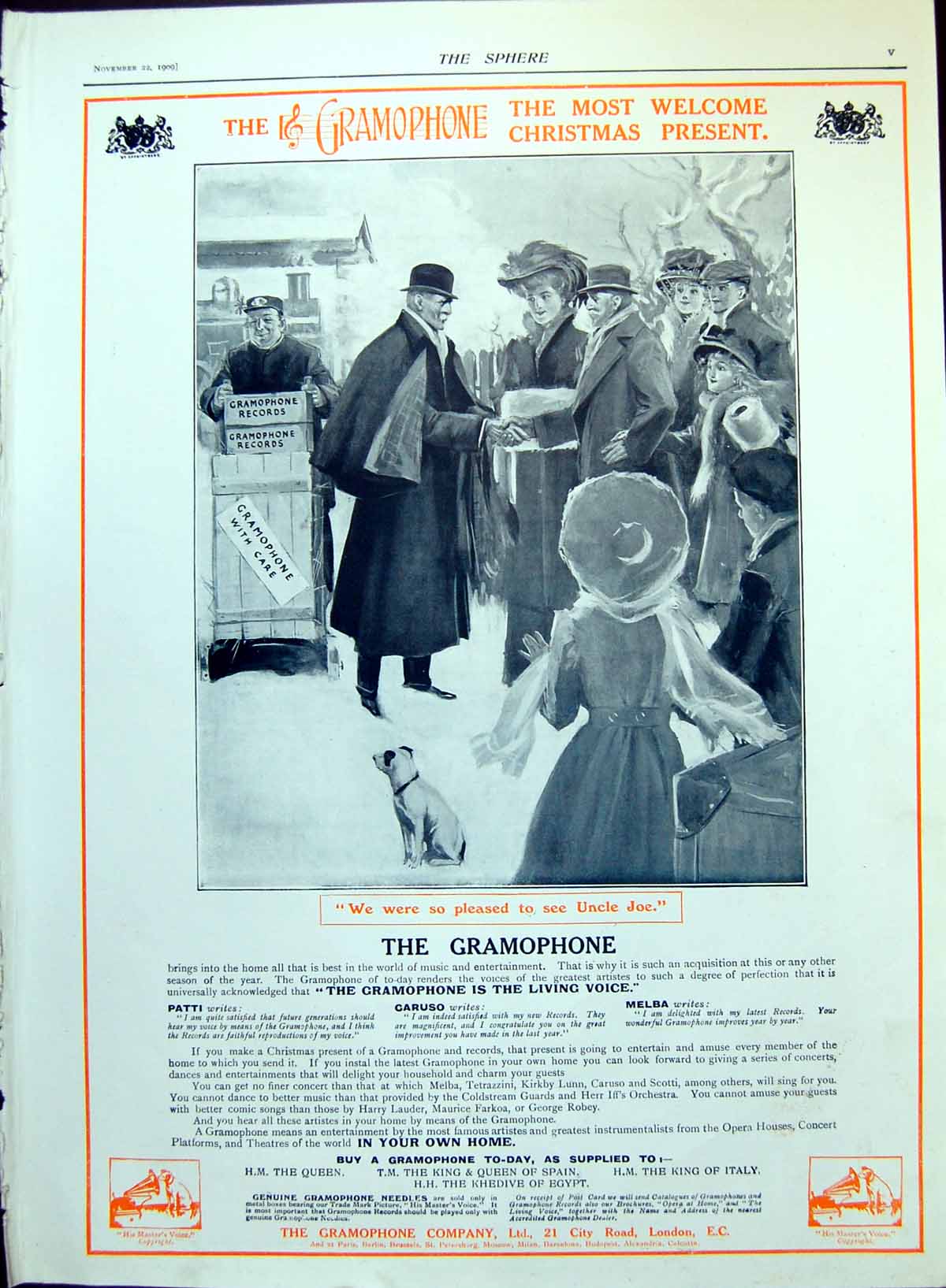 Antique Print Gramophone Sale Gentlemen Shaking Deal Bedroom Furniture 1909