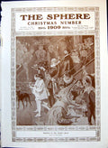 Antique Print Bringing In The Boar'S Head Gilbert Holiday Snowy Bough 1909 20th