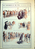 Antique Old Print Dvision Horses In Will Christmas At Sea The Derelict 1908