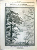 Antique Print Derwentwater Under Snow Towards Derwent Isle Mill Gibbet 1905