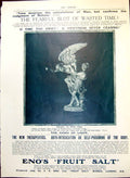 Old Print Eno'S Fruit Salt Time Sculpture Advert In The Wings Panto 1910 20th