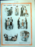 Antique Old Print Maiden'S Ruse Dance Gentlemen Lady Monarch The Snow 1910 20th