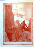 Old Print Man Showing Explorer Entrance To Cave Cigars Christmas Eve 1910 20th