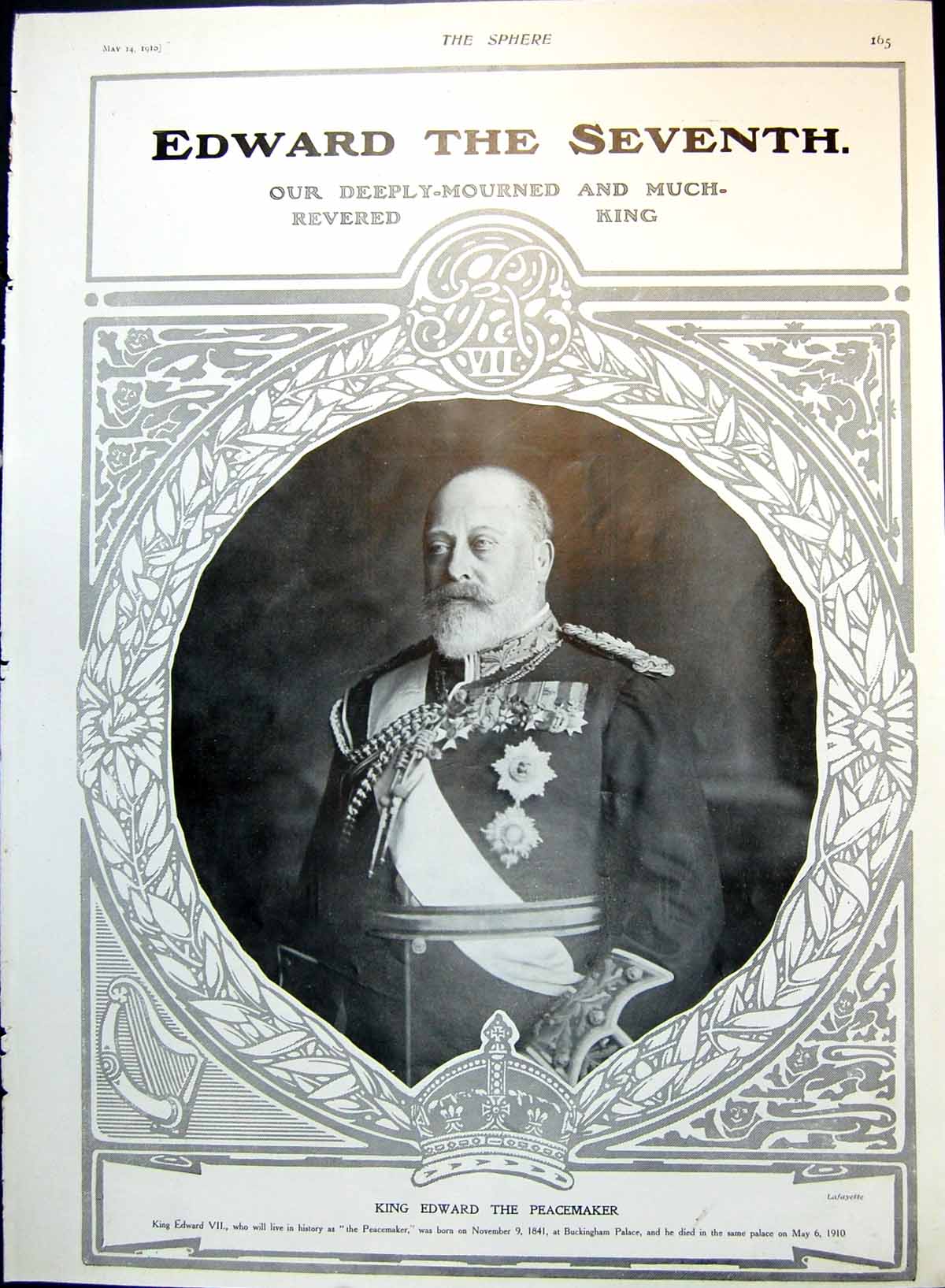 Old Print King Edward Seventh 1885-86 Tower Bridge Manchester Canal 1910 19th