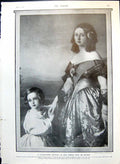 Antique Old Print Portrait King Edward With His Mother 1858-62 At Oxford 1910