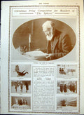 Antique Old Print Man Reading Story Winter Sports Tricks For Christmas 1912