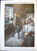 Antique Print Christmas In Desparate Days Man Wife Lad Dragon Princess 1912