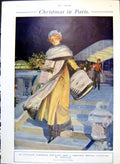 Old Print Parisienne Returning Shopping Aeroplane Christmas Austria 1912 20th