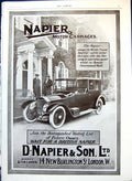 Antique Old Print Napier Motor Car Advert Oxo Ready In A Moment Munsters 1916