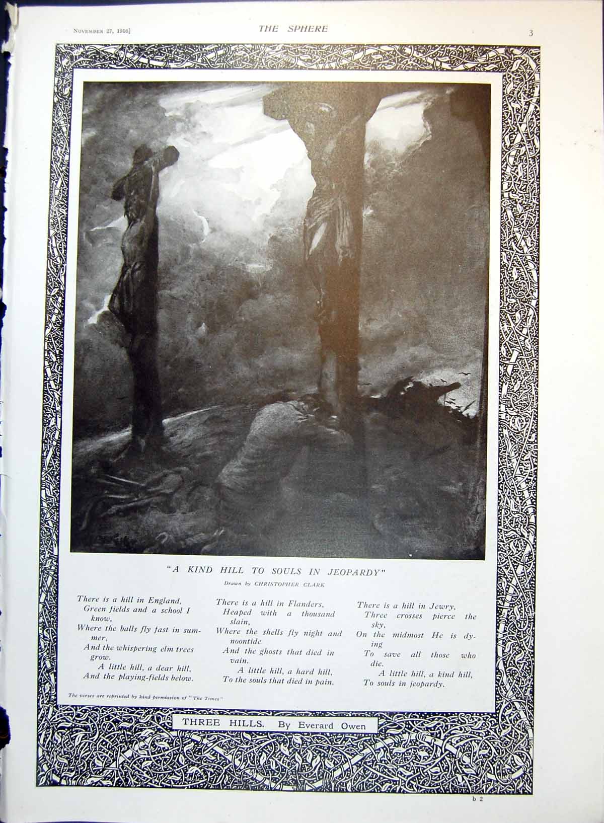 Old Print Kind Hill Souls Jeopardy C Clark Pont Neuf Wet Day C King 1916 20th