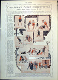 Old Print Children Competition Surly Fellow Man Dangles Castle Tower 1915 20th