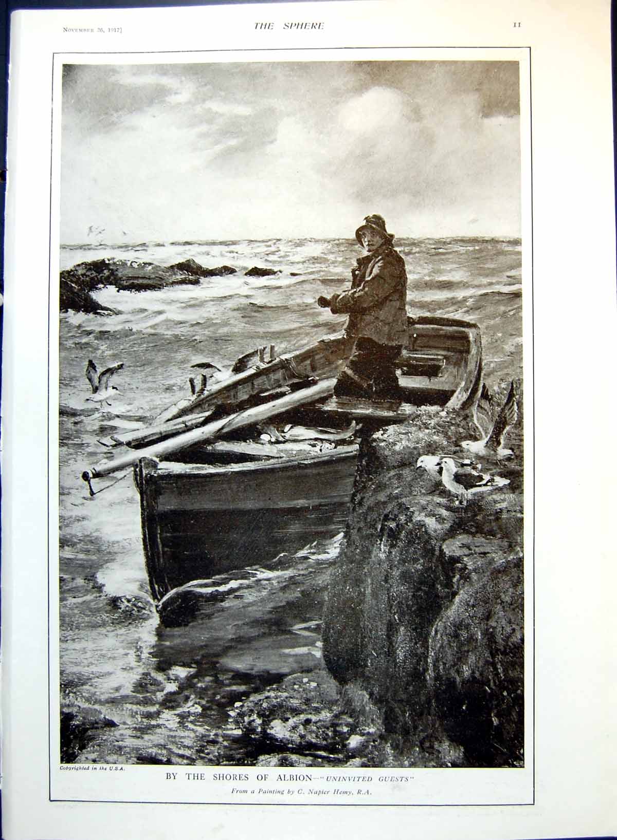 Antique Old Print By Shores Albion C Napier Henry Mrs Francis Robertson 1917
