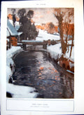 Old Print Thro' Snowy Banks Sj Lamorna Birch Falls Tummel P Gaskell 1917 20th