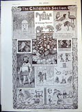 Old Print Children'S Puzzle Page Crooked Man Knights King North Pole 1905 20th