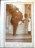 Antique Old Print Delivering The Tree Christmas Modern Norway Man Maid 1912