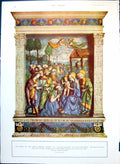 Antique Old Print Adoration The Magi Giovanni Della Robbia Angels Gifts 1916
