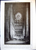 Old Vintage Print Abbey Church St. Peter Westminster North Transept 1917 20th