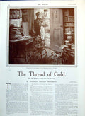 Antique Old Print Youth Young Lady Emotional Christmas Away From Home 1909 20th