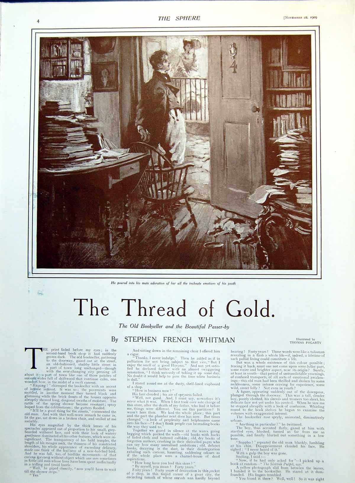 Antique Old Print Youth Young Lady Emotional Christmas Away From Home 1909 20th