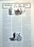 Antique Old Print Dr Nurse Patient In Bed Comforted By Lady Keepers Gate 1905