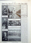 Old Print King Edward'S Visit To India Taj Mahal Great Mosque Delhi 1910 20th