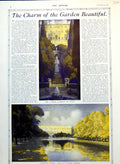 Antique Print Beautiful Gardens Cypress Italy Hampton Court Versailles 1913