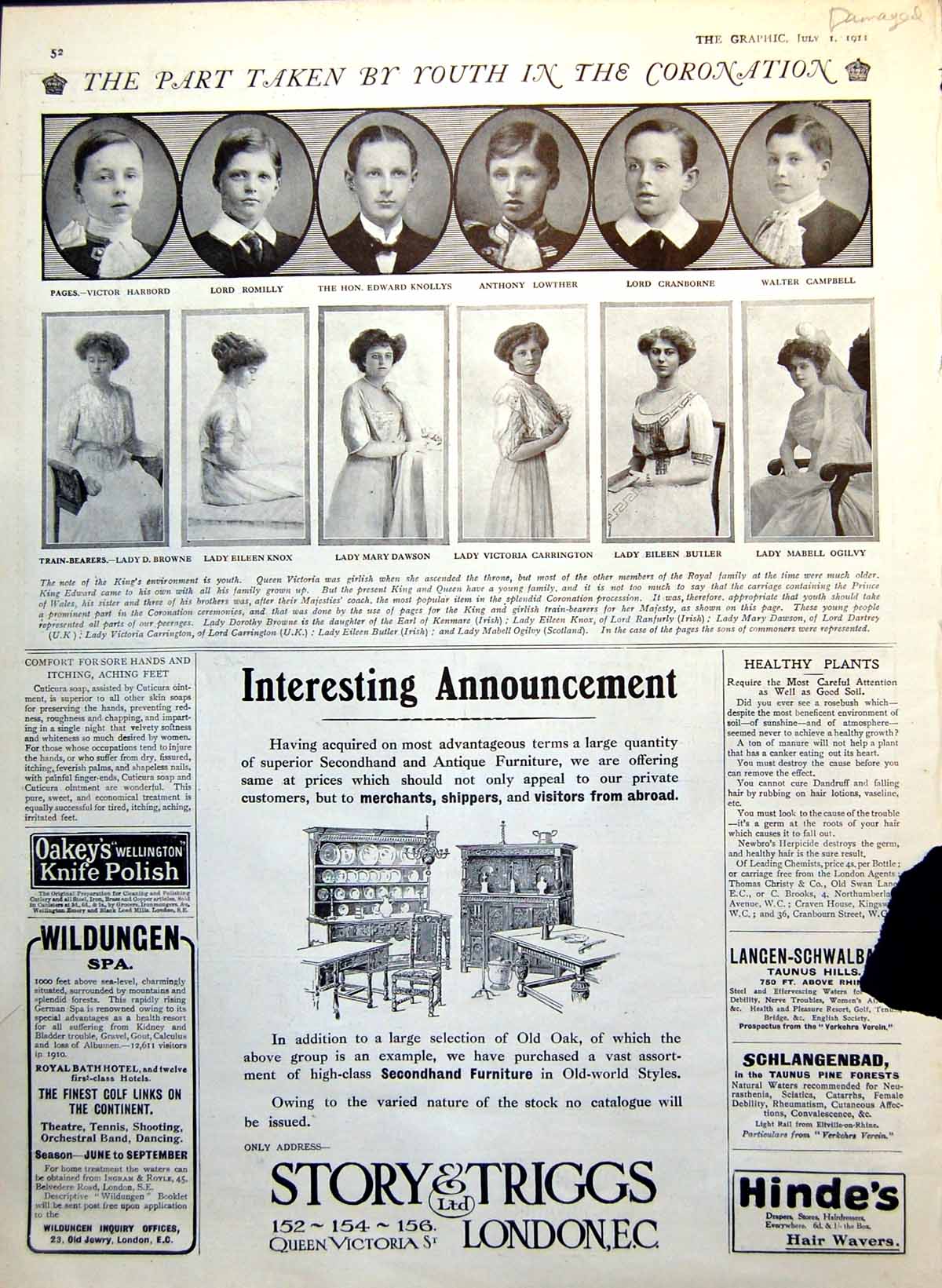 Old Print Damaged Youth In Coronation Adverts St Ivel Great Eastern 1911 20th