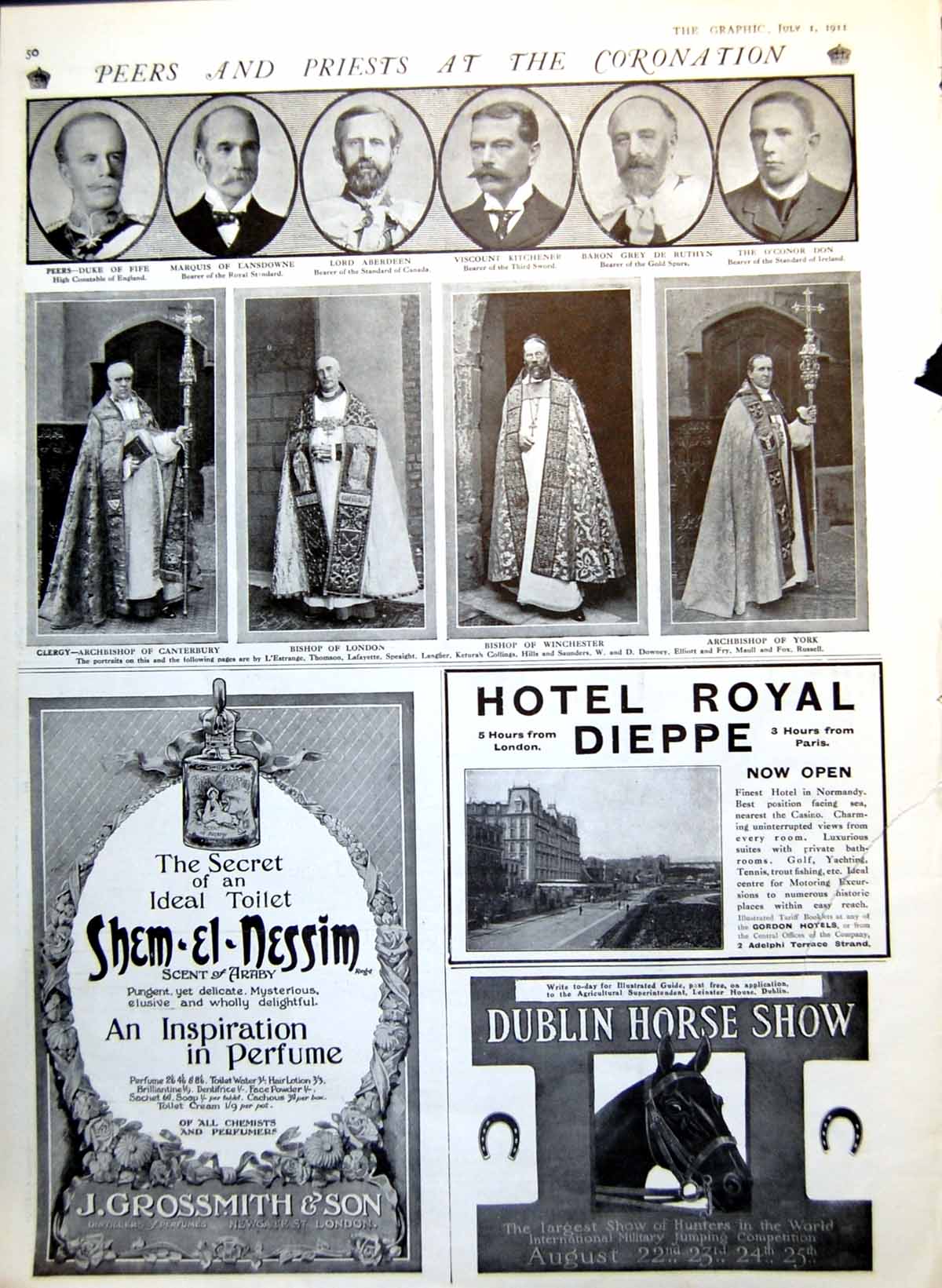 Antique Print Damaged Peers Priests Coronation Adverts Bird'S Custard 1911 20th