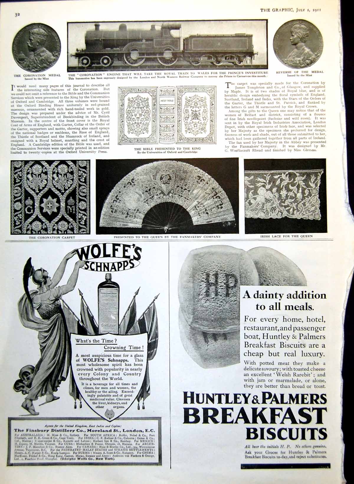 Old Print Coronation Engine Gifts Carpet Lace Fan Odol Advertisement 1911 20th