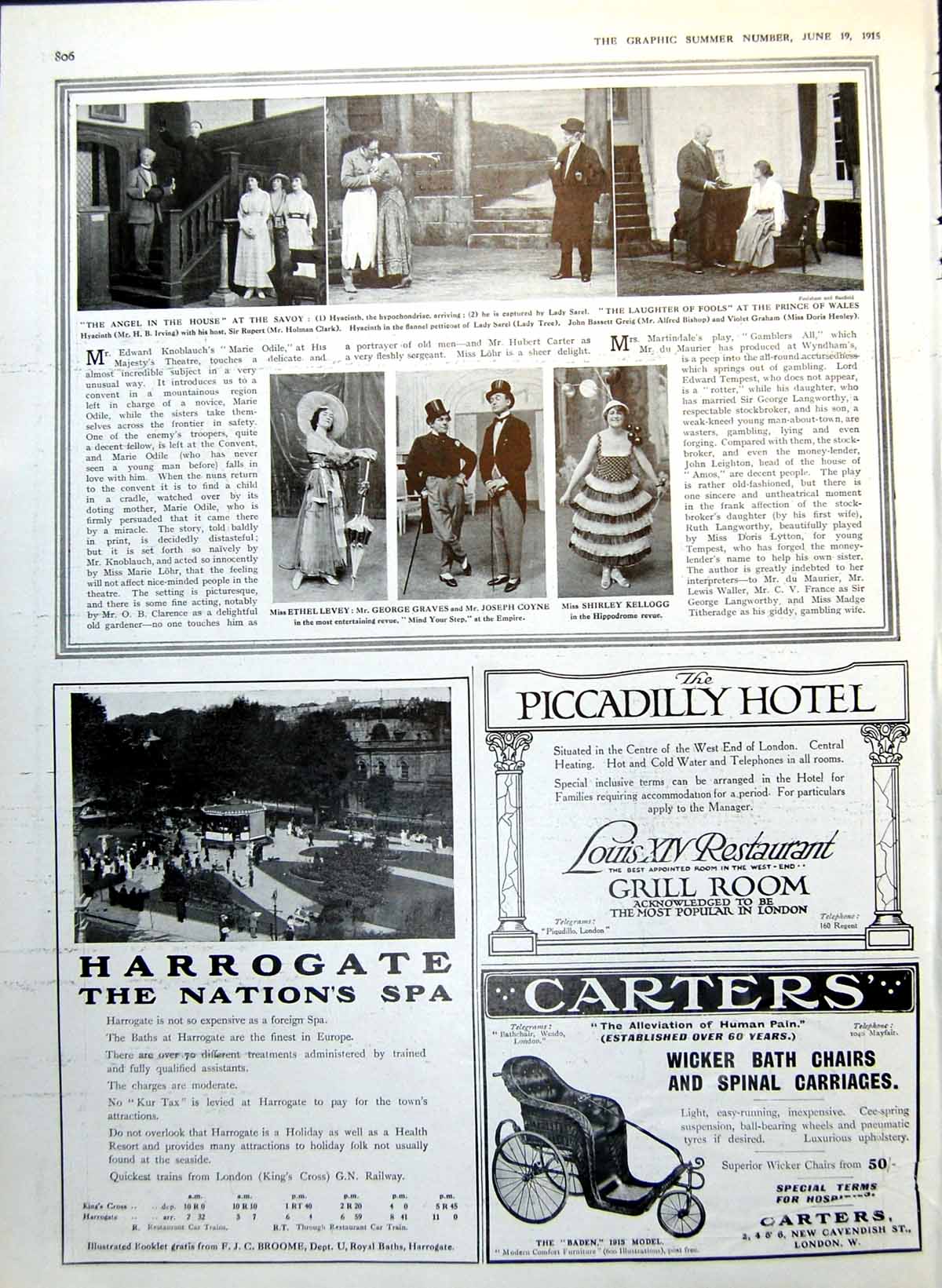 Old Print E Levey G Graves Shirley Kellogg Vinolia Toothpaste Advert 1915 20th
