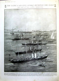 Old Antique Print Yacht Used King Review Fleet Predecessors Osborne 1911 20th