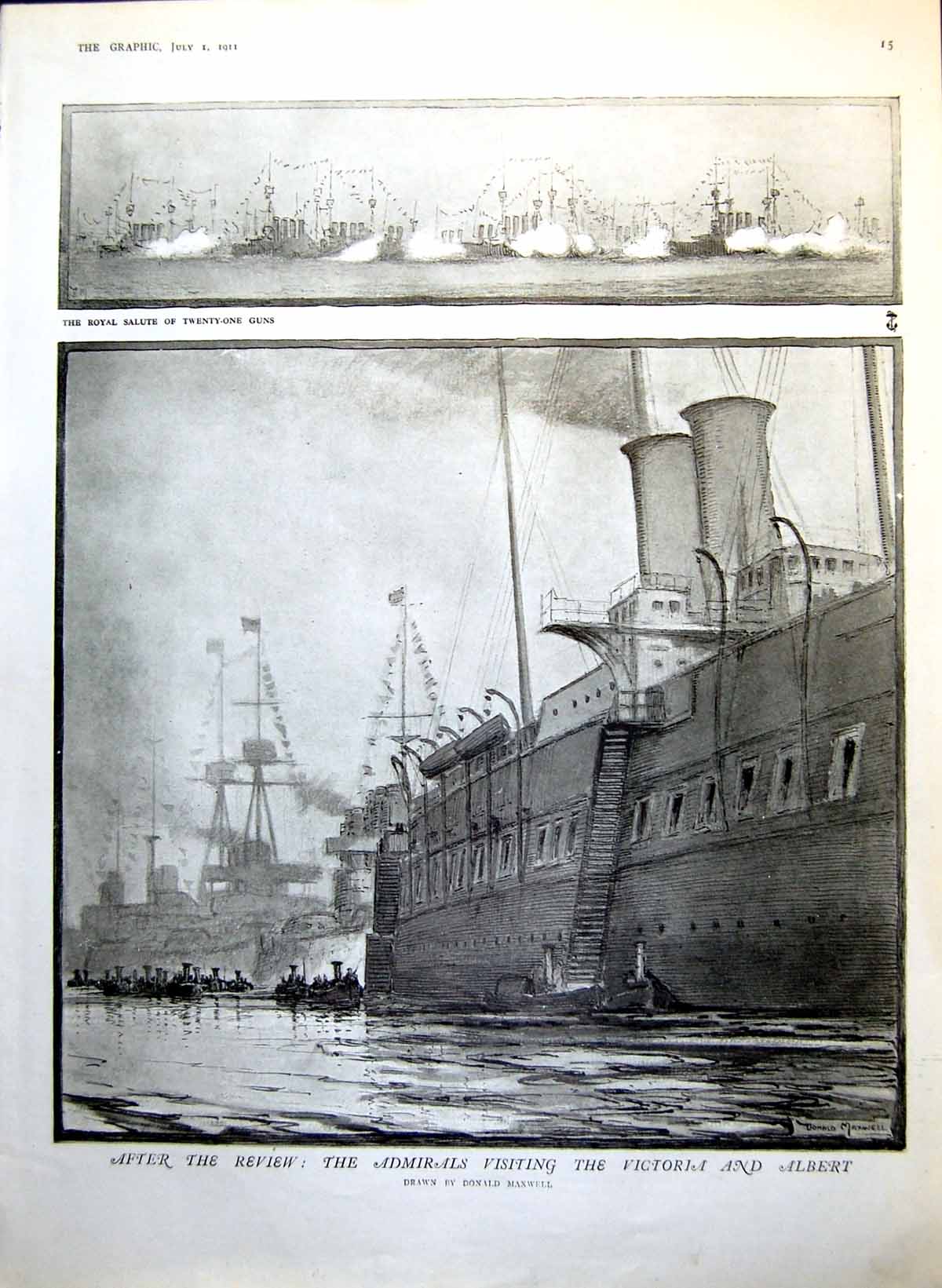 Old Admirals Visiting Victoria And Albert Greek Japanese Cruiser 1911 20th