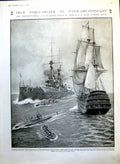 Old Print FromDecker To Super Dreadnought Naval Review D Maxwell 1911