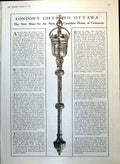 Antique Old Print Mace Canadian House Commons Gift French Troops Trench 1917