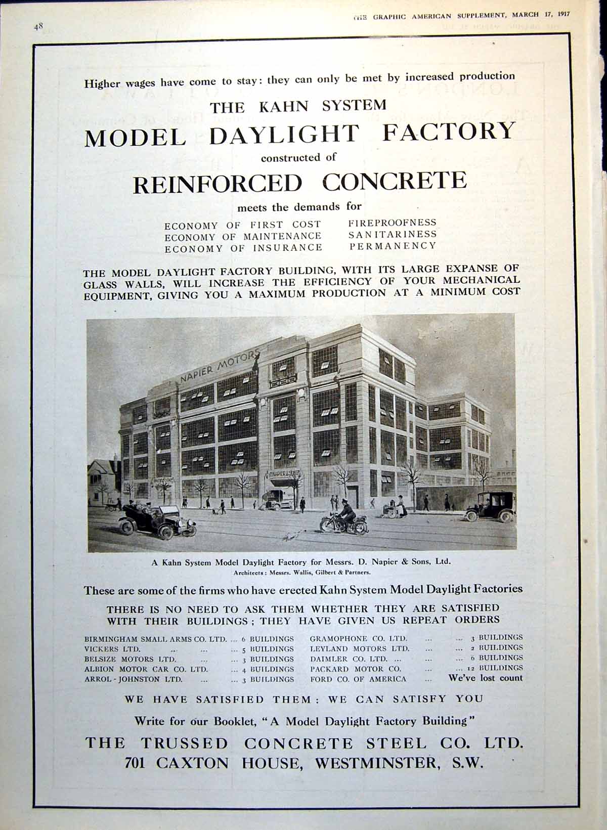Antique Print Model Daylight Factory Napier Grand Trunk System Canada 1917 20th