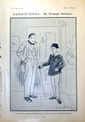 Antique Old Print Conditional By George Belcher Man Child Discovery Hat 1916