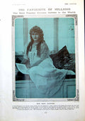 Original Old Antique Print Miss Mary Pickford Cinema Actress 1916 20th Century