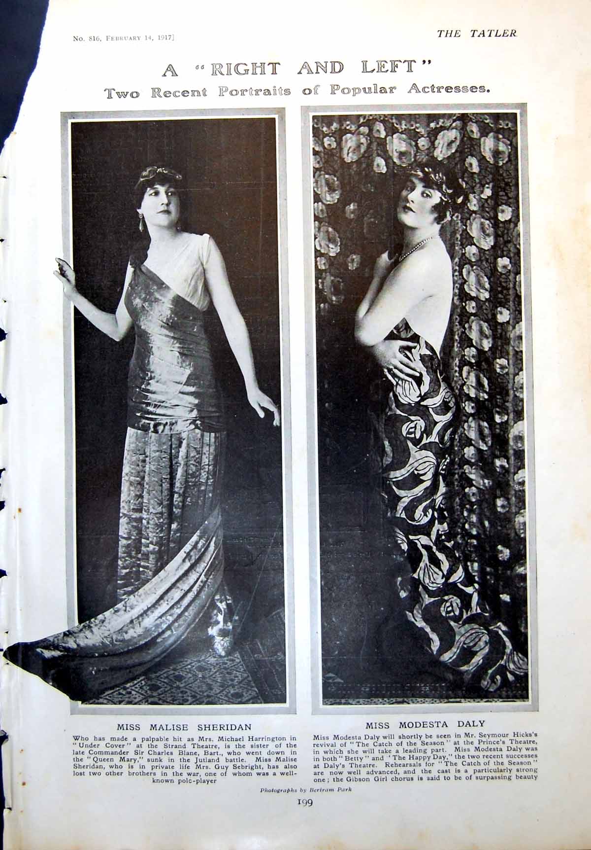 Old Miss Malise Sheridan Modesta Day Actresses Pictorial Politics 1917 20th